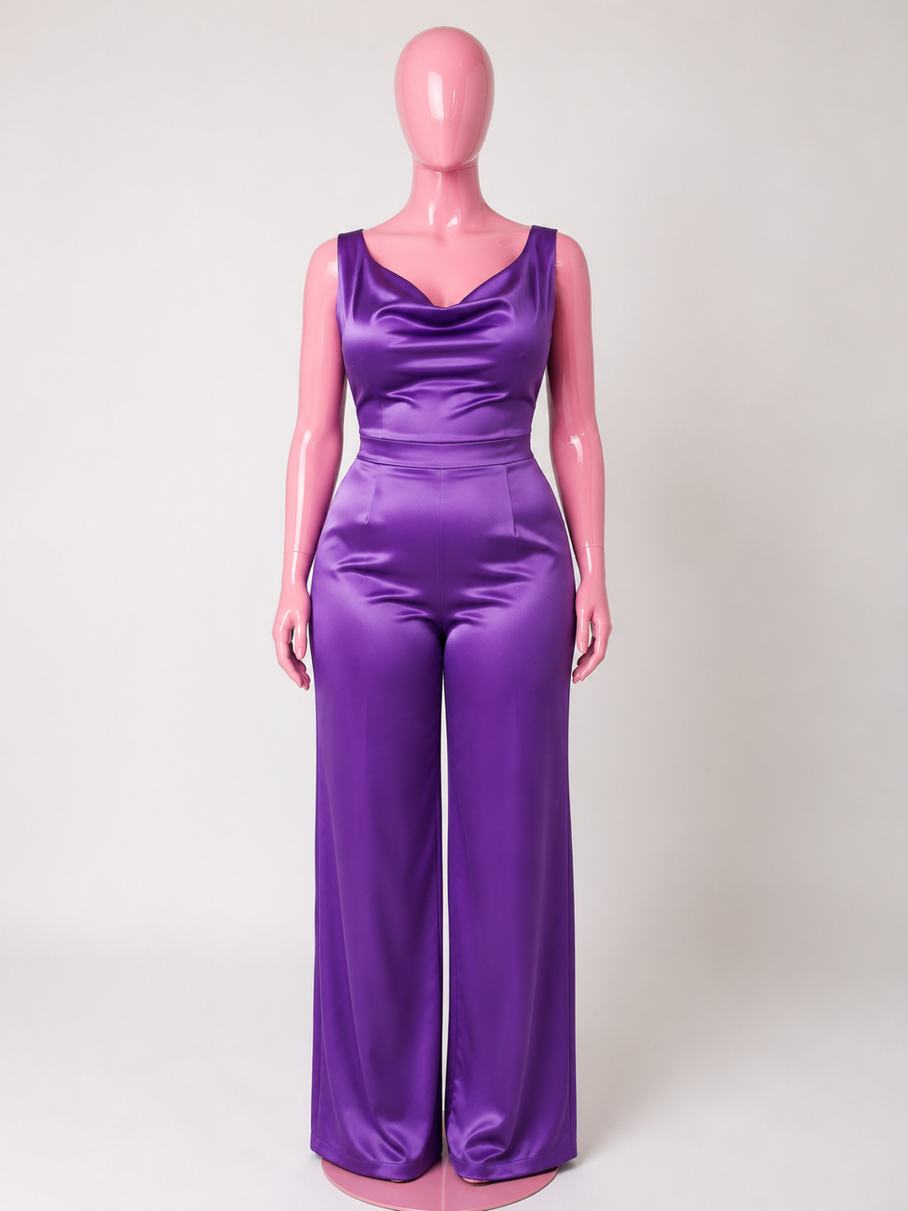 Full Size Cowl Neck Wide Leg Jumpsuit Plus Size