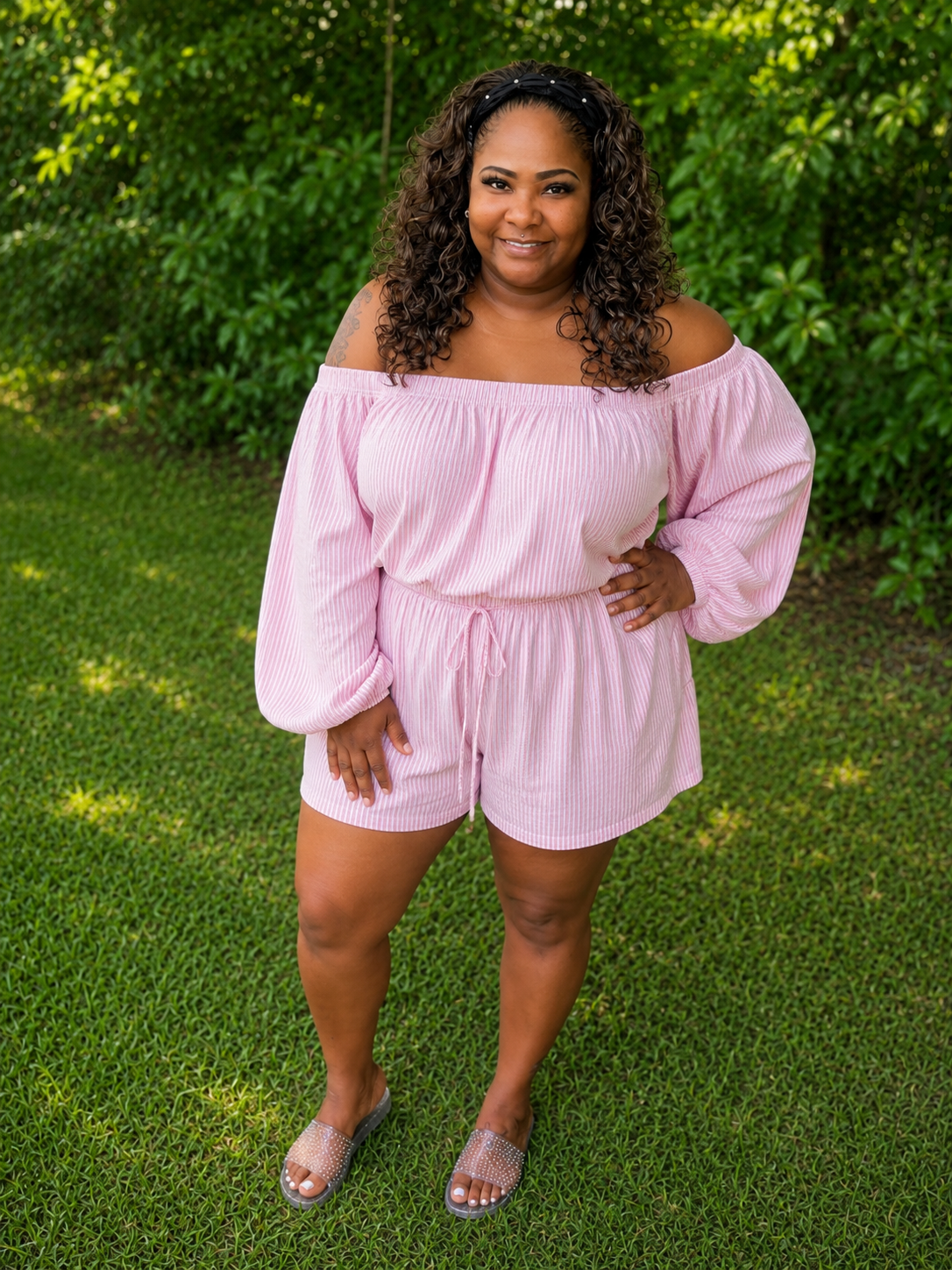 HYFVE Off Shoulder Top and Shorts Set
